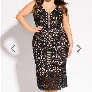 City Chic Lace Midi length LBD Size L/20